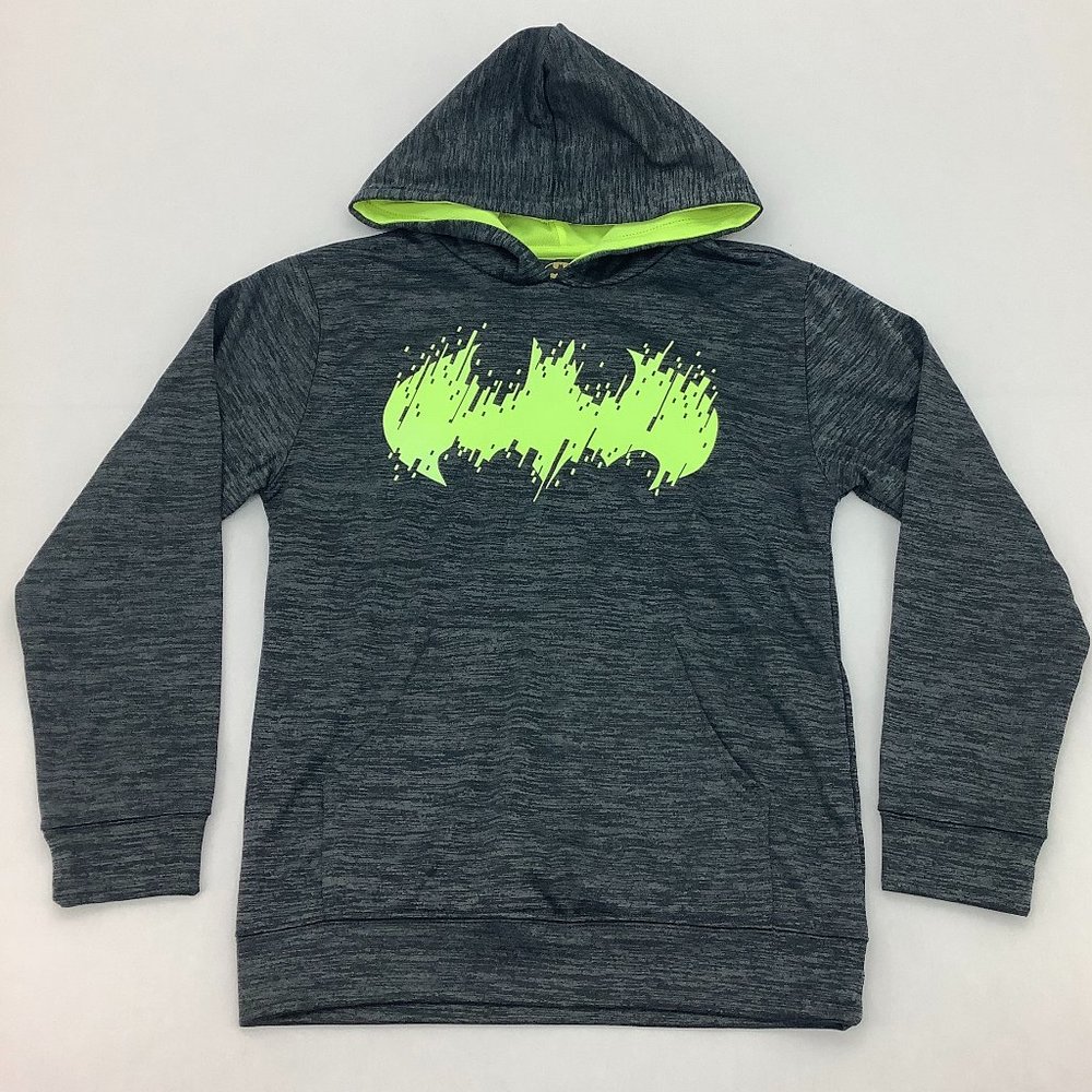 DC Comics | Boy's Batman Sweater | Grey & Neon Yellow | Medium